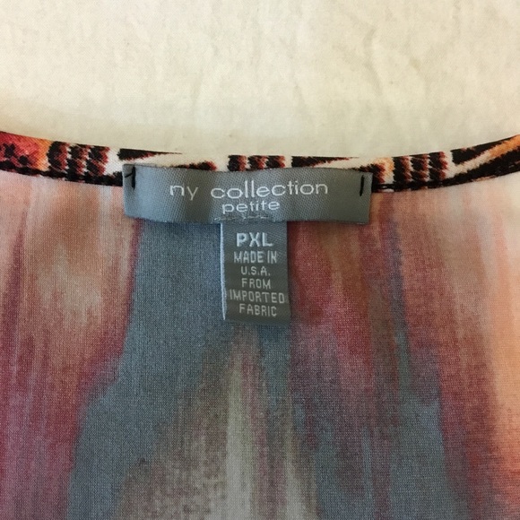 Aztec look,  Crop Top Orange/Black Southwestern High Low Front Tie. XL - Picture 4 of 8